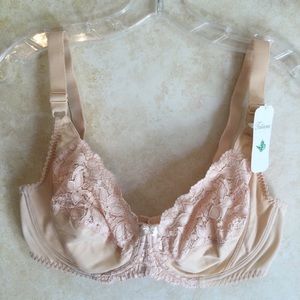 Tatiana Lace Detail Beige Underwire Bra. Size 40 DD